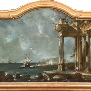 58 – TOP LOT “Capriccio con Marina” – Leonardo Coccorante (Napoli, 1680 – Napoli, 1750)