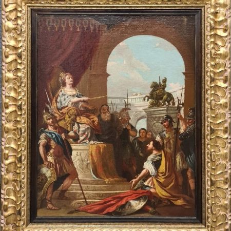 AMAN SI GETTA AI PIEDI DI ESTER CHIEDENDO PIETÀ -  FRANCESCO FONTEBASSO (Venezia. 1707 – Venezia. 1769)