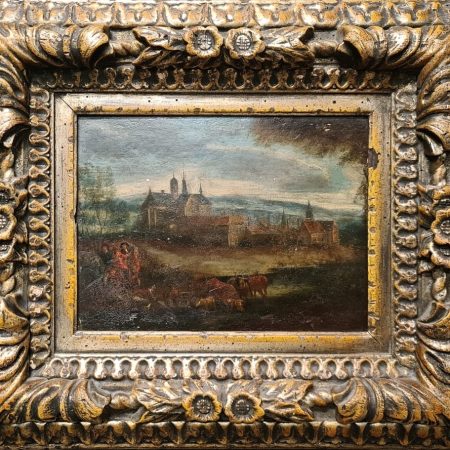 PAESAGGIO CON FIGURE -  SCUOLA FIAMMINGA DEL XVII SECOLO