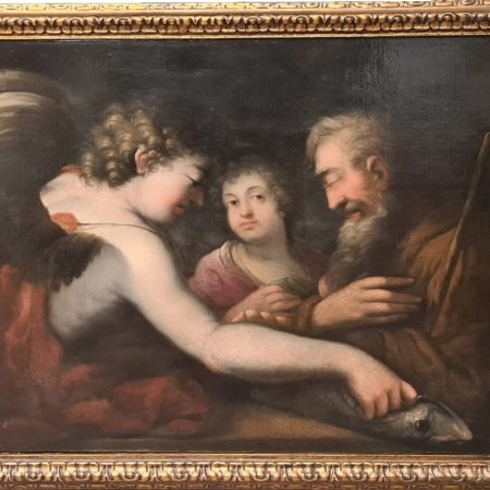 TOBI. TOBIA E L'ARCANGELO RAFFAELE -  ANDREA CELESTI (Venezia. 1637 – Toscolano Maderno. 1712)
