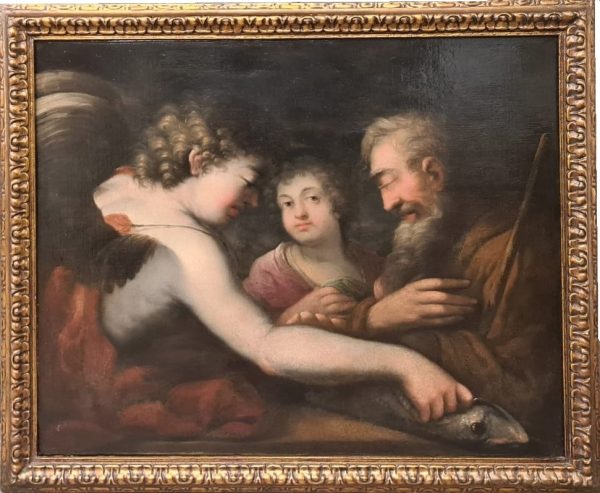 TOBI. TOBIA E L'ARCANGELO RAFFAELE -  ANDREA CELESTI (Venezia. 1637 – Toscolano Maderno. 1712)